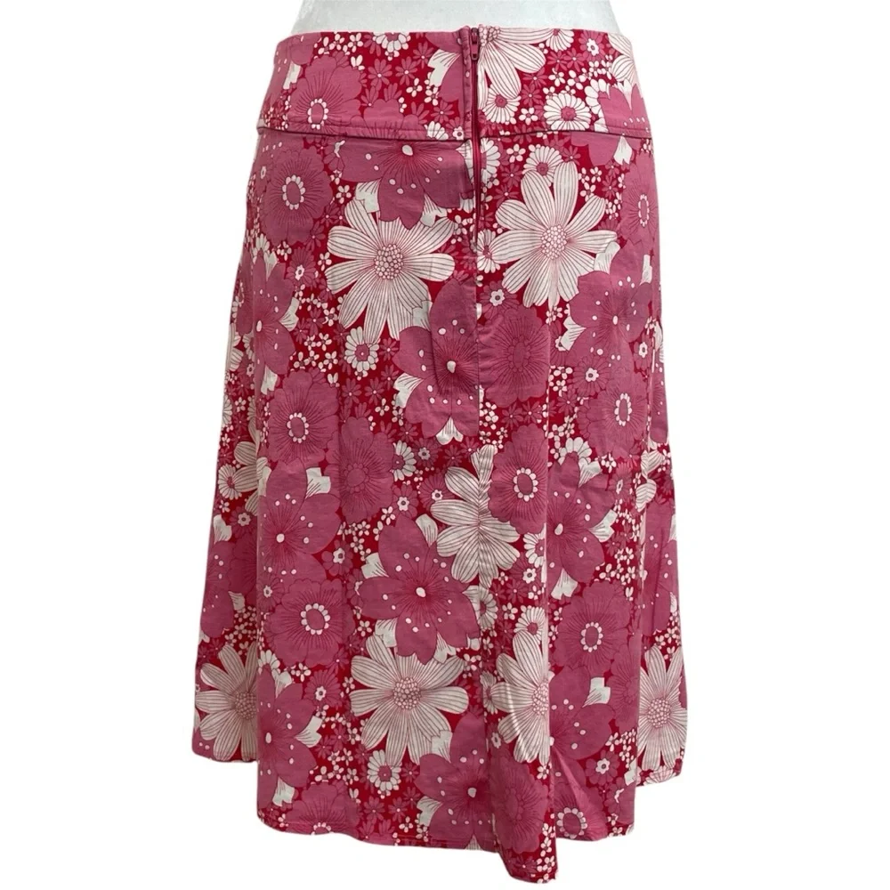 Charlotte Russe Vintage 90s Pink Cotton Floral A-Line Midi Skirt